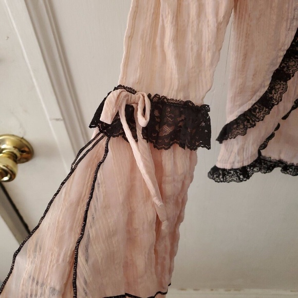 RARE Vintage Lip Service Pink Frilly Black Lace Jacket Goth Lolita Doll Medium - Picture 5 of 7